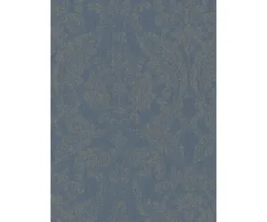 Baroque Textile Textured Metallic Blue 290267 Wallpaper