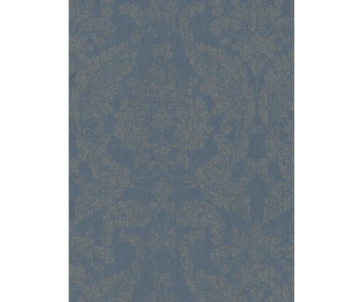 Baroque Textile Textured Metallic Blue 290267 Wallpaper
