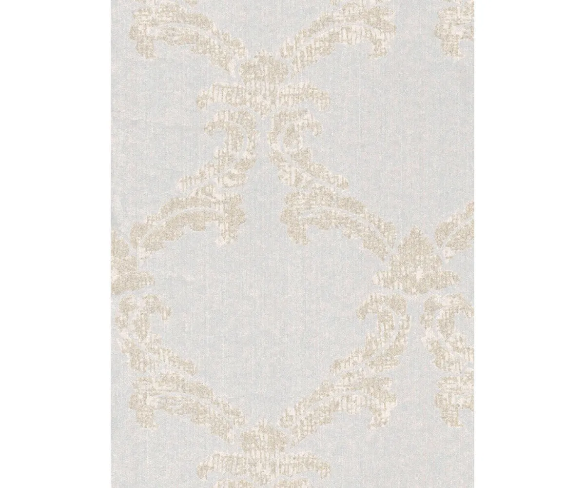 Baroque Textured Trellis Metallic White 290410 Wallpaper