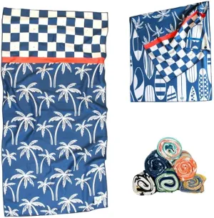 Beach Towel || XL Waffle Weave Microfiber || Travels Compact || Quick Drying || Ultra Absorbent || Camping, Beach, Boating, Pool || Elastic Storage Loop || Kiwi… (surf)