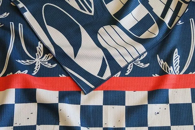 Beach Towel || XL Waffle Weave Microfiber || Travels Compact || Quick Drying || Ultra Absorbent || Camping, Beach, Boating, Pool || Elastic Storage Loop || Kiwi… (surf)