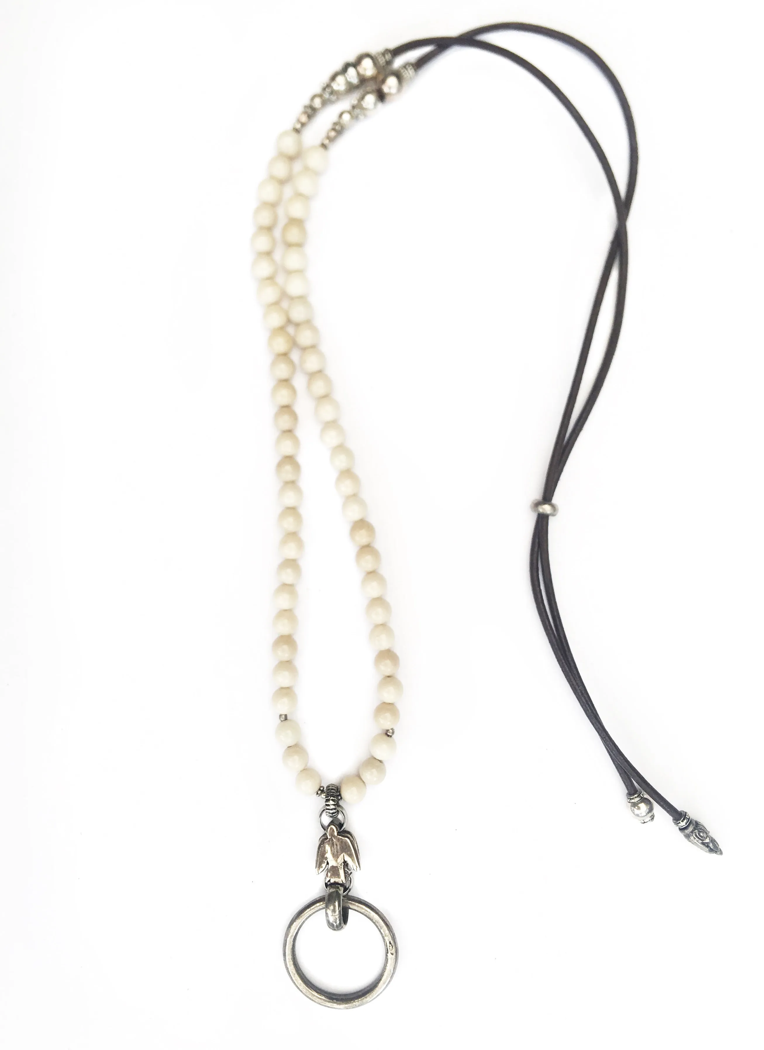 Beautiful Bird & Bead Eyering Necklace