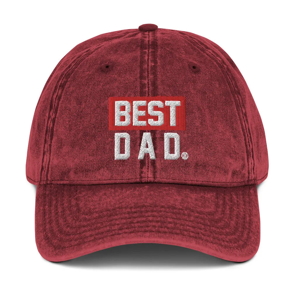 BEST DAD Vintage Cotton Twill Cap