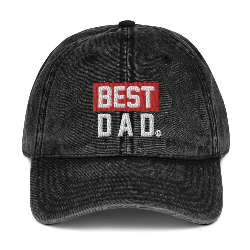 BEST DAD Vintage Cotton Twill Cap