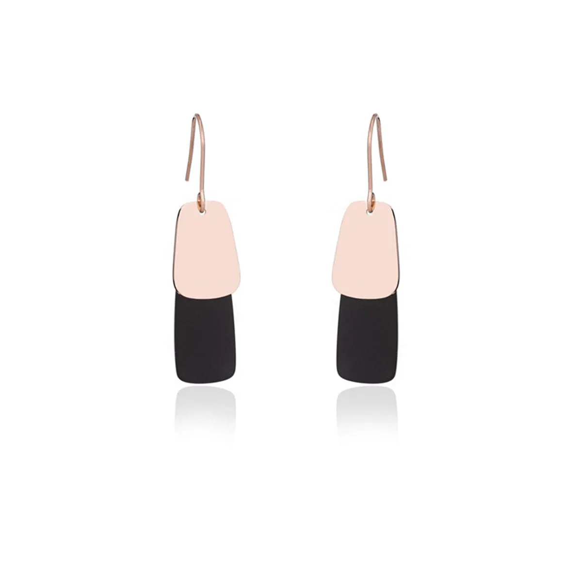 Black & 18K Rose Gold-Plated Scale Drop Earring