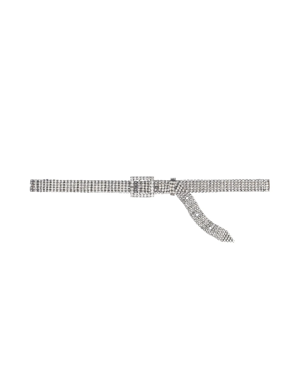 Black & Brown London Metallic Dayna Crystal Silver Metal Belt One Size