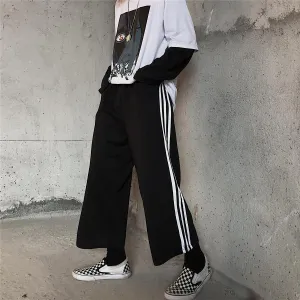 Black Contrast White Striped Jogger