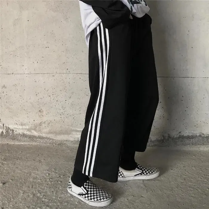 Black Contrast White Striped Jogger