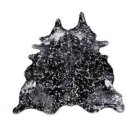 Black Devore Silver Acid Washed Premium Brazilian Cowhide, XL CH22DVD W