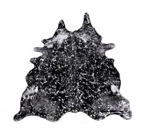 Black Devore Silver Acid Washed Premium Brazilian Cowhide, XL CH22DVD W