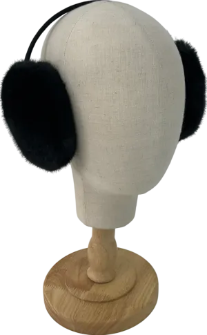 Black Faux Fur Ear Muffs One Size