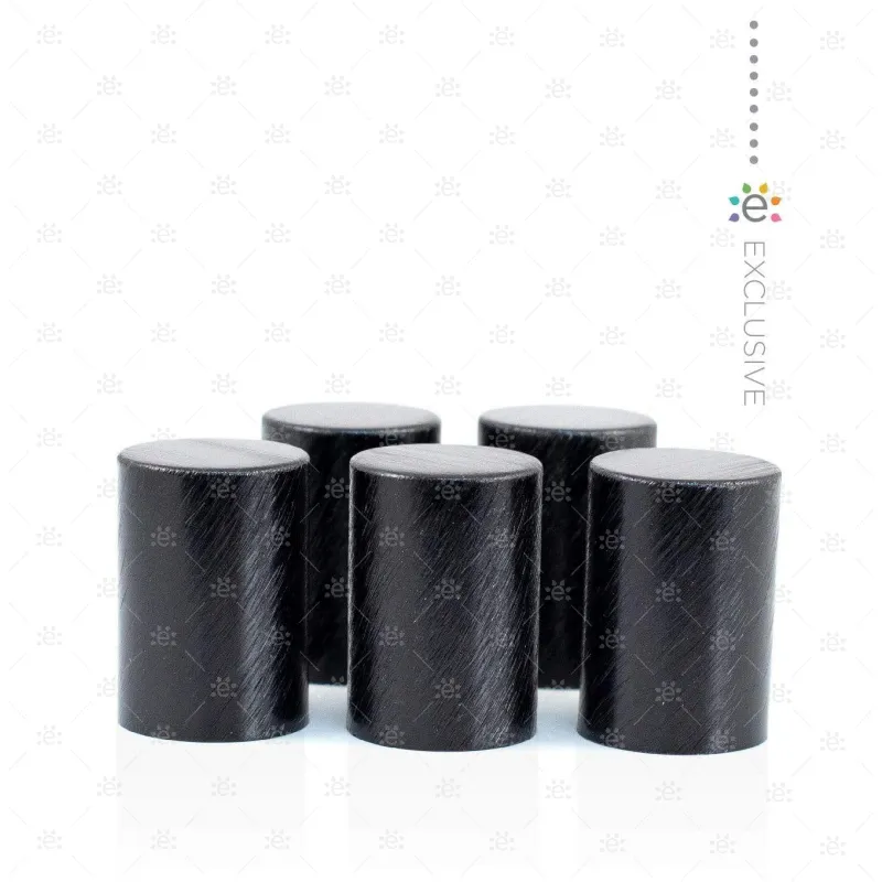 Black Metallic Roller Bottle Cap (5pk)
