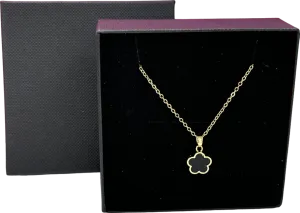 Black/gold Clover Necklace