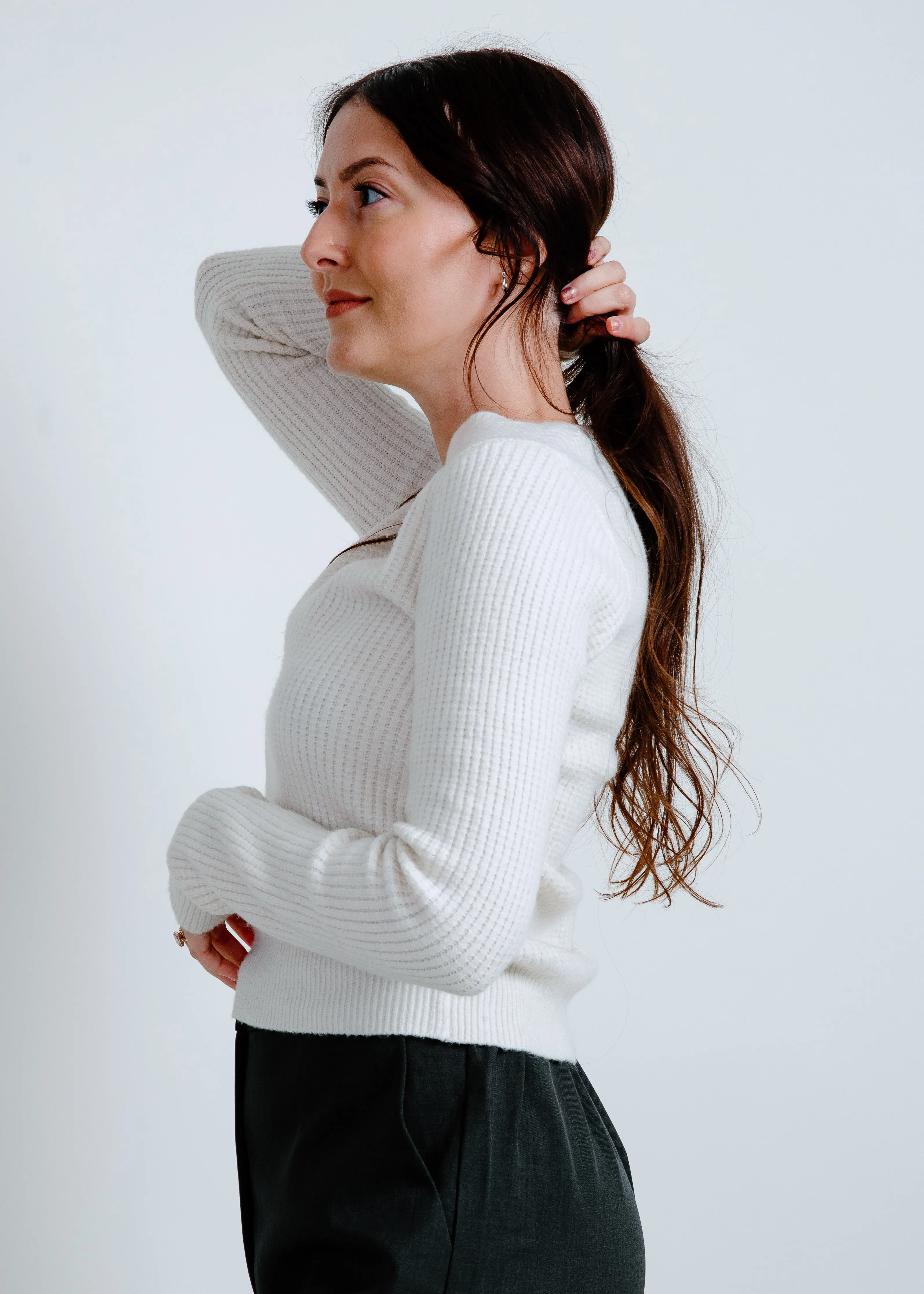 Blaire Long Sleeve Knit Top - Cream