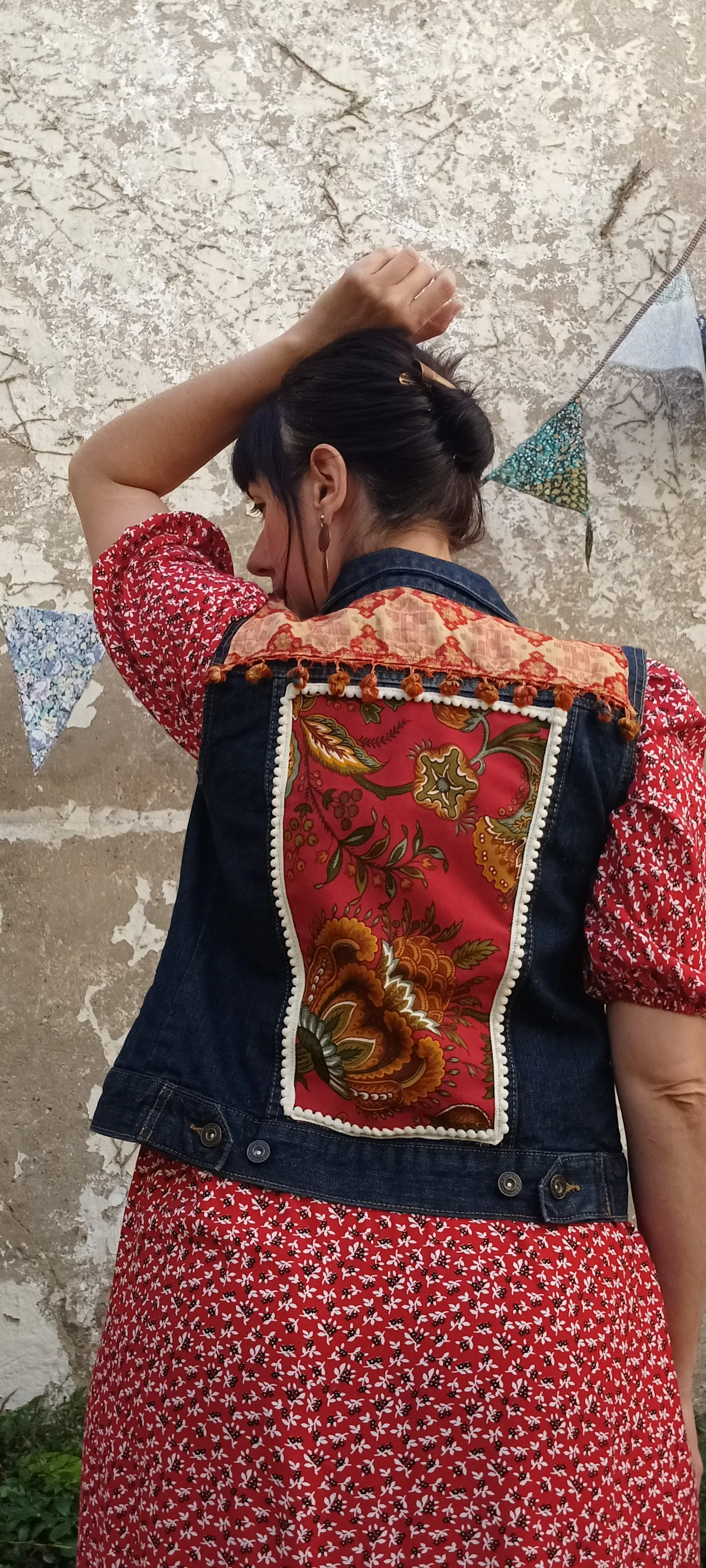 Bohemian Dreams Red Oxcana Denim Vest