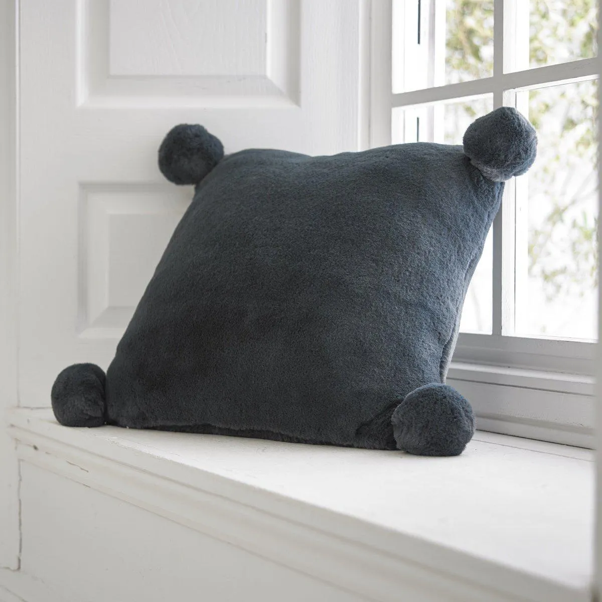 Bolingbroke Faux Fur Cushion - Charcoal