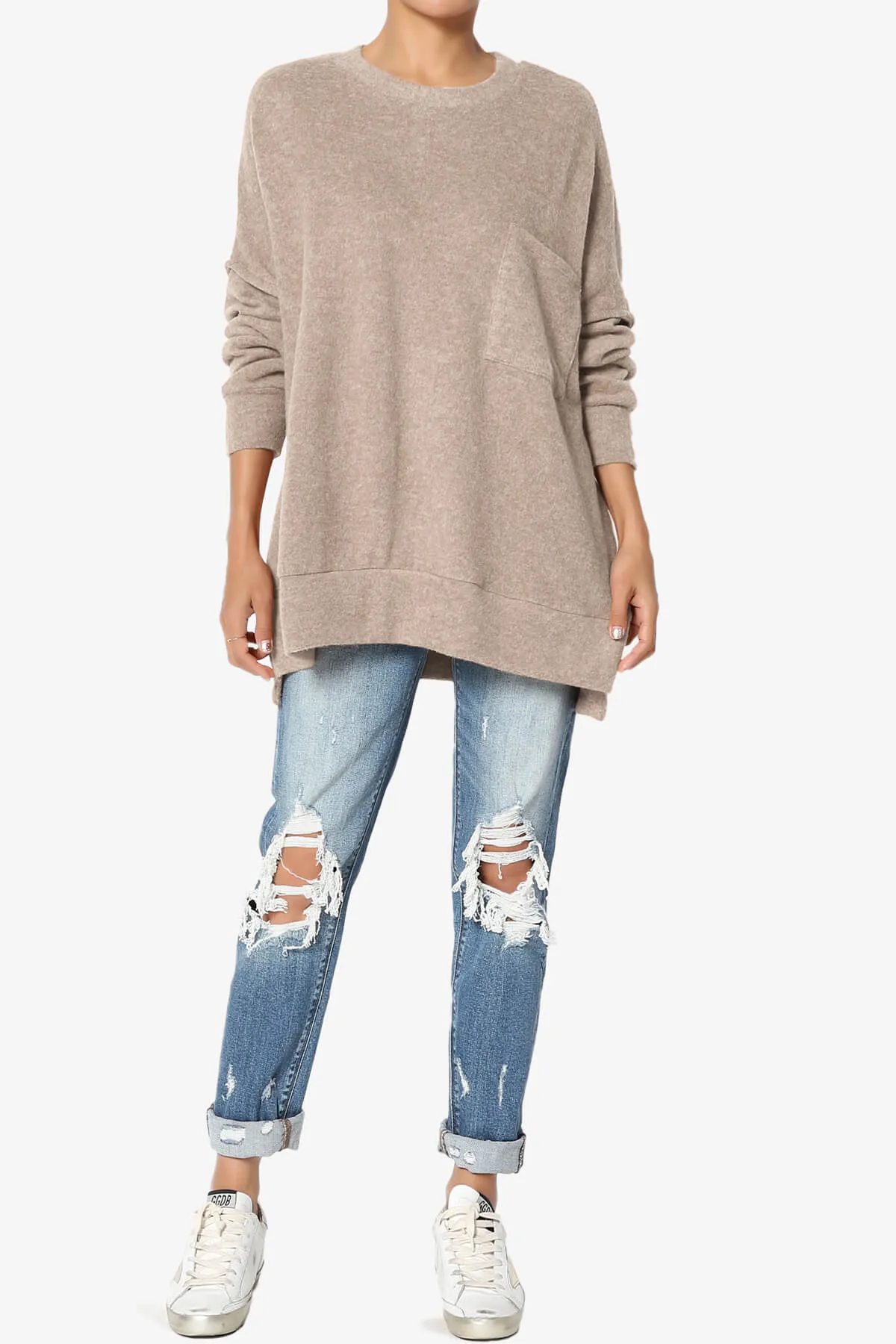 Breccan Blushed Knit Oversized Sweater