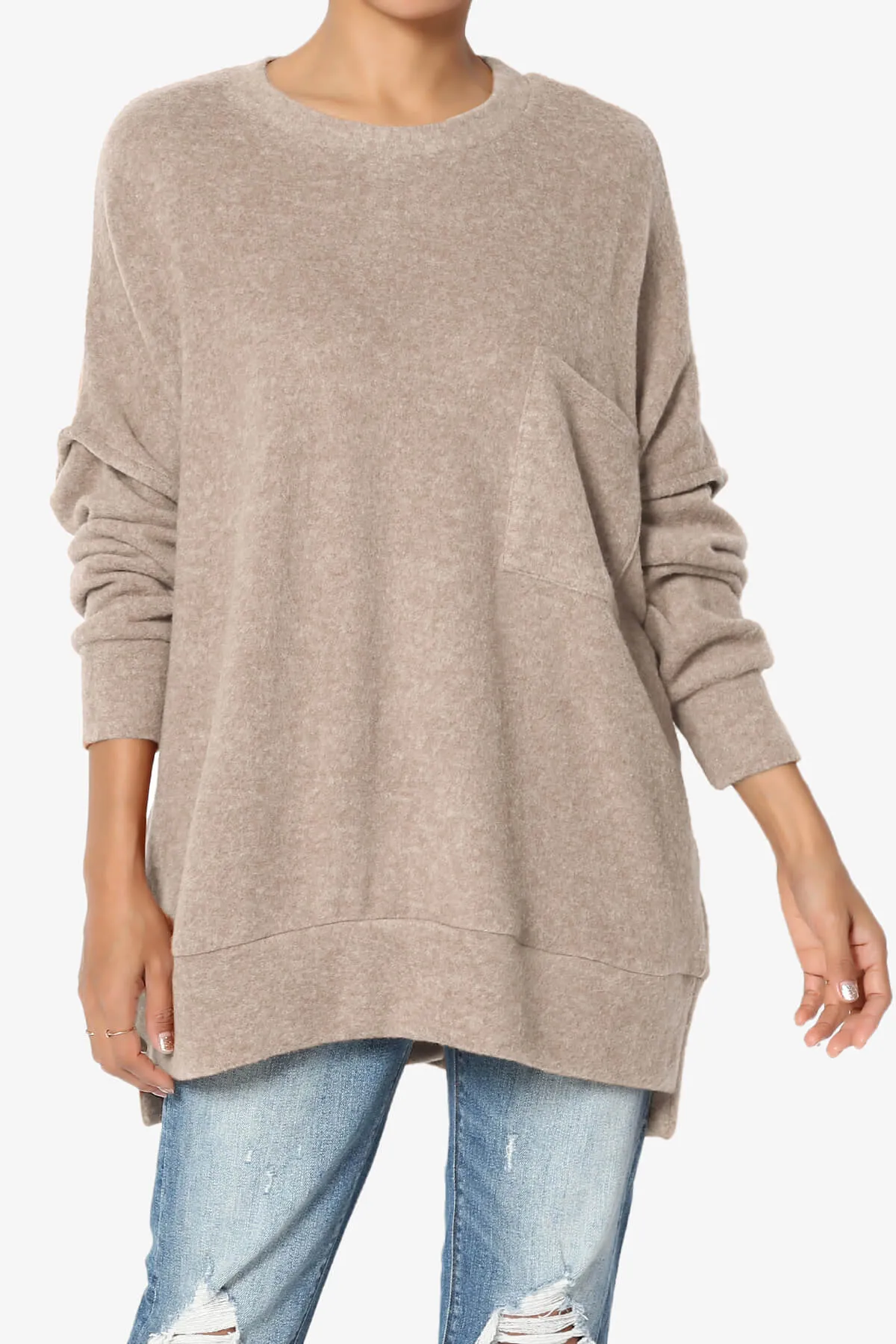 Breccan Blushed Knit Oversized Sweater