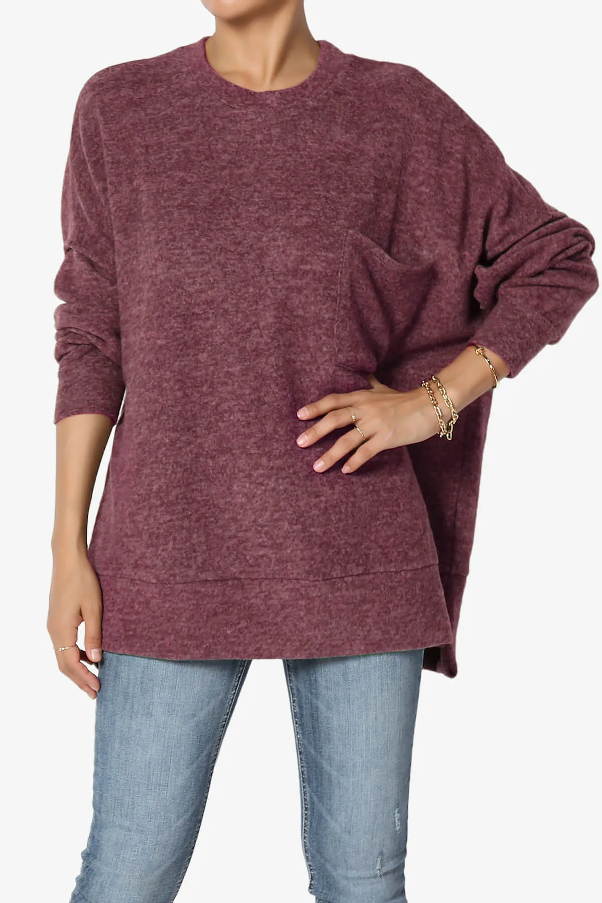 Breccan Blushed Knit Oversized Sweater