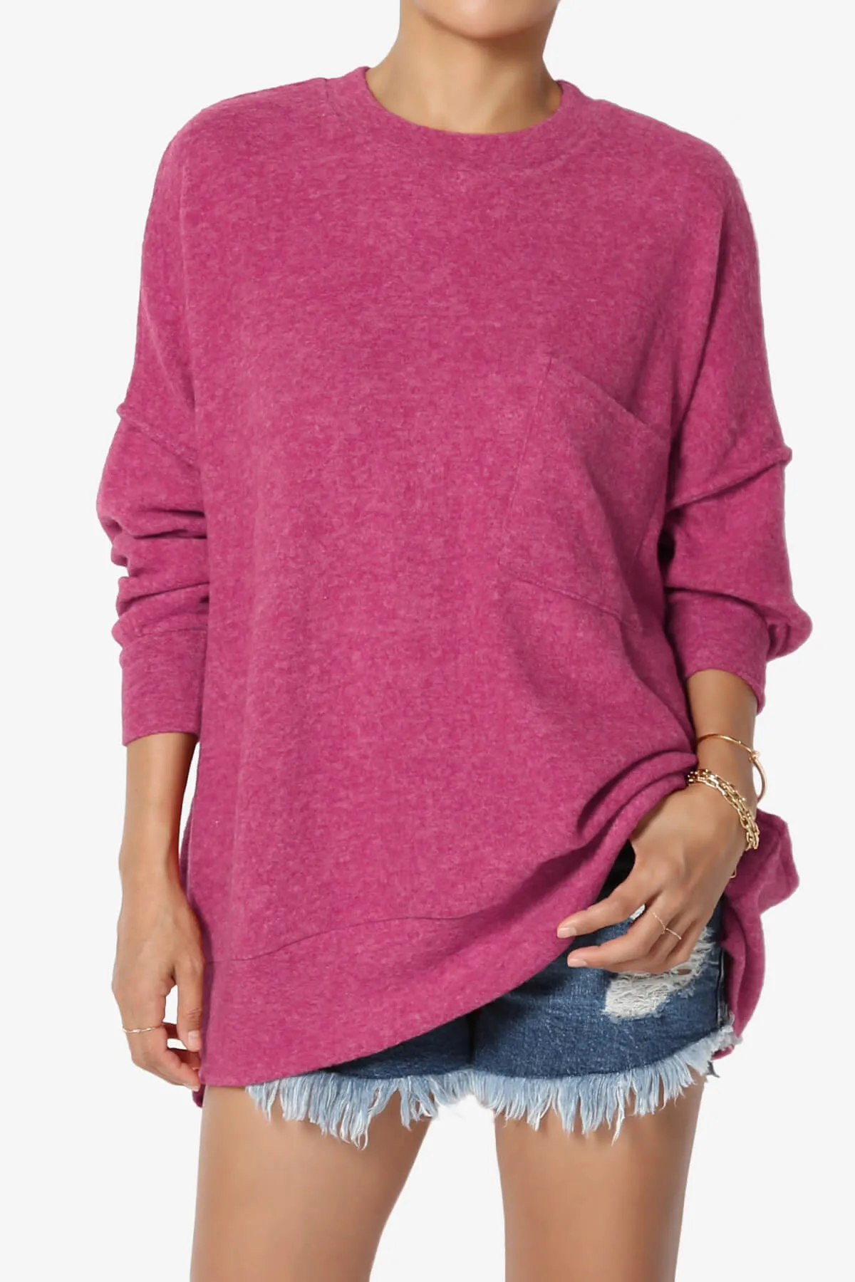 Breccan Blushed Knit Oversized Sweater