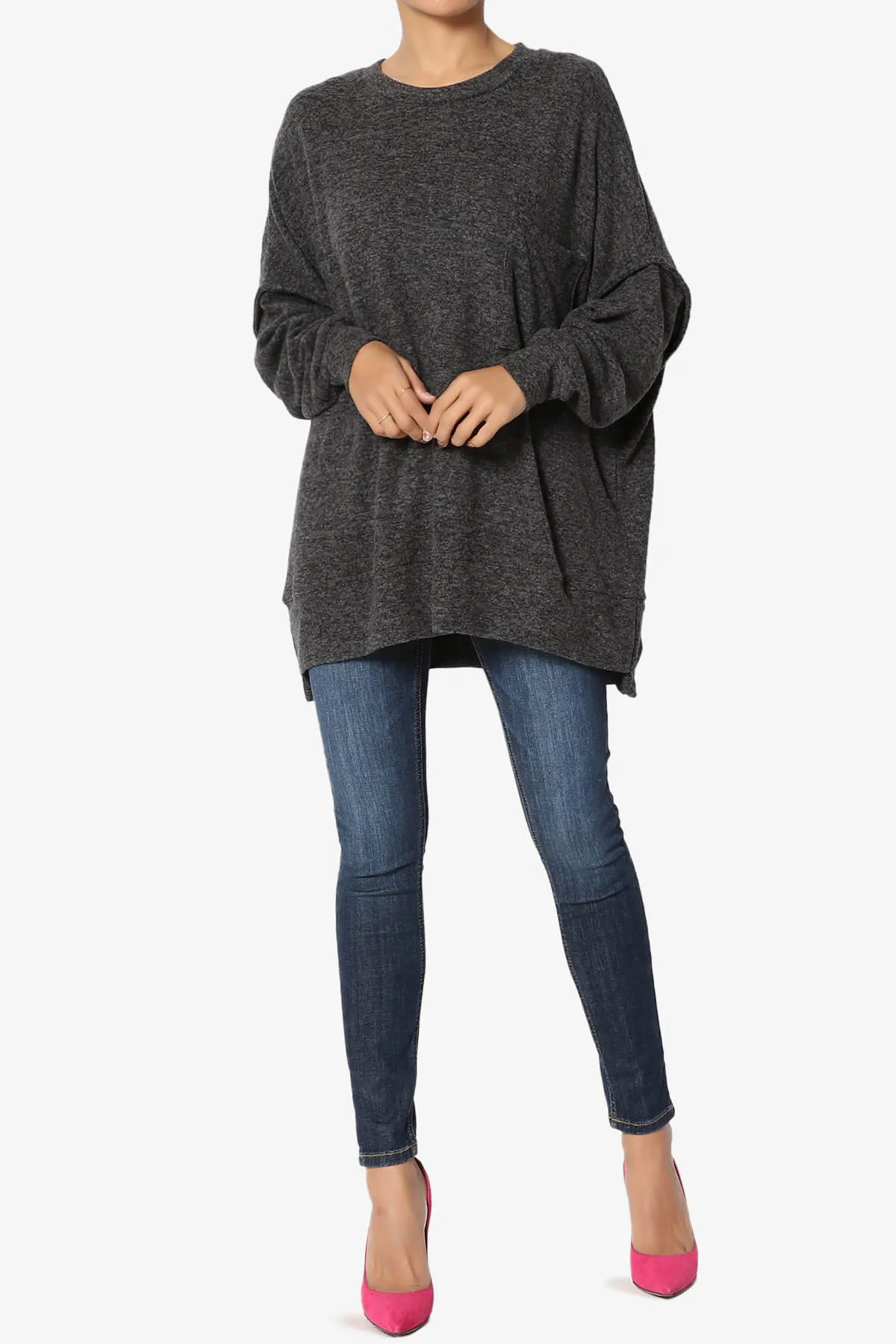 Breccan Blushed Knit Oversized Sweater
