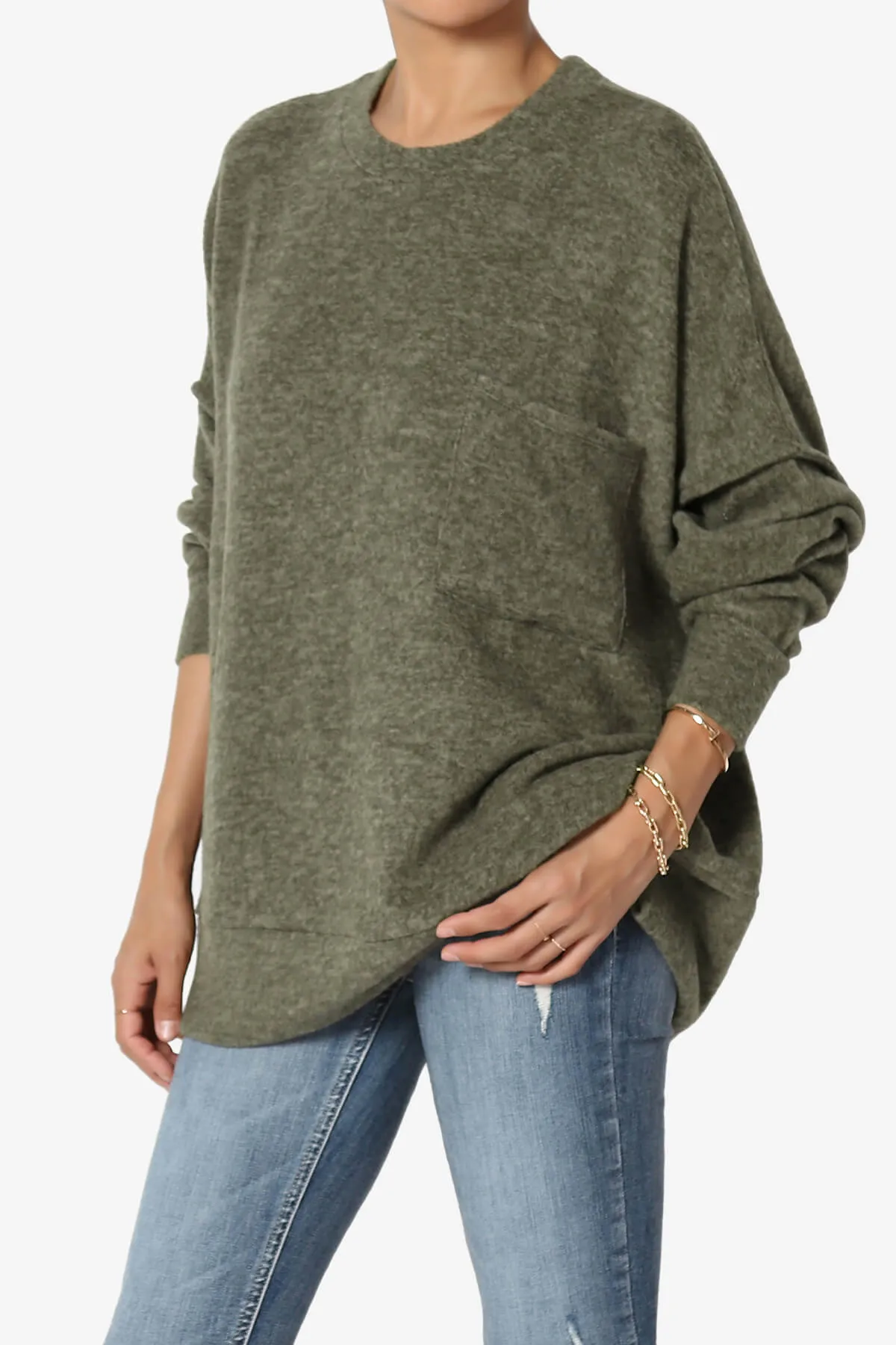 Breccan Blushed Knit Oversized Sweater