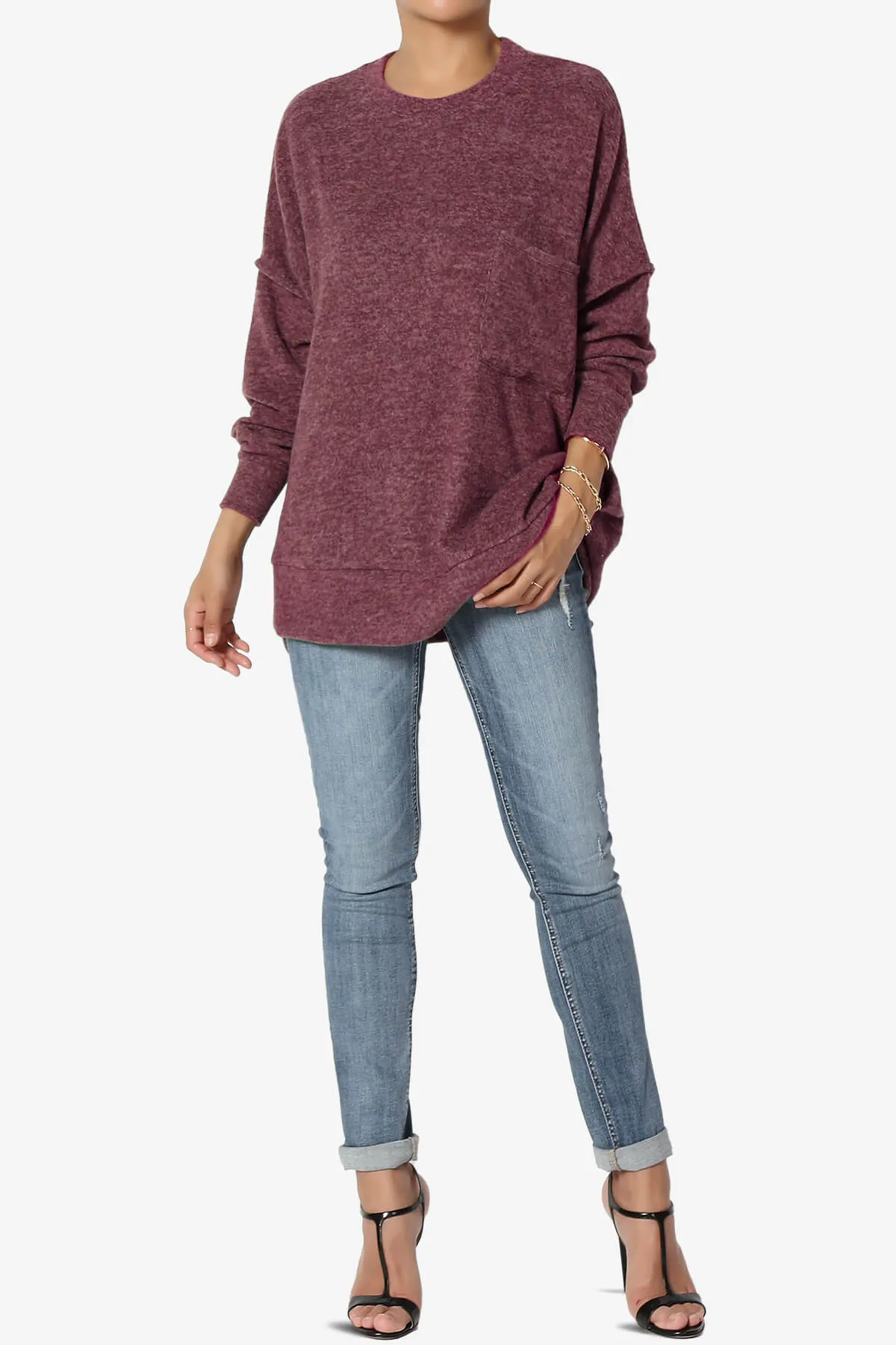 Breccan Blushed Knit Oversized Sweater