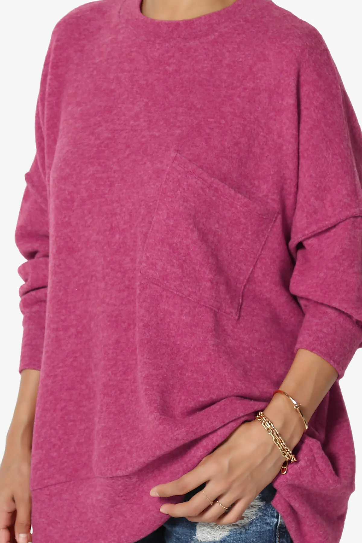 Breccan Blushed Knit Oversized Sweater