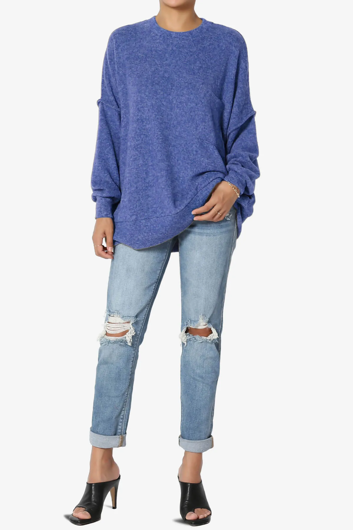 Breccan Blushed Knit Oversized Sweater