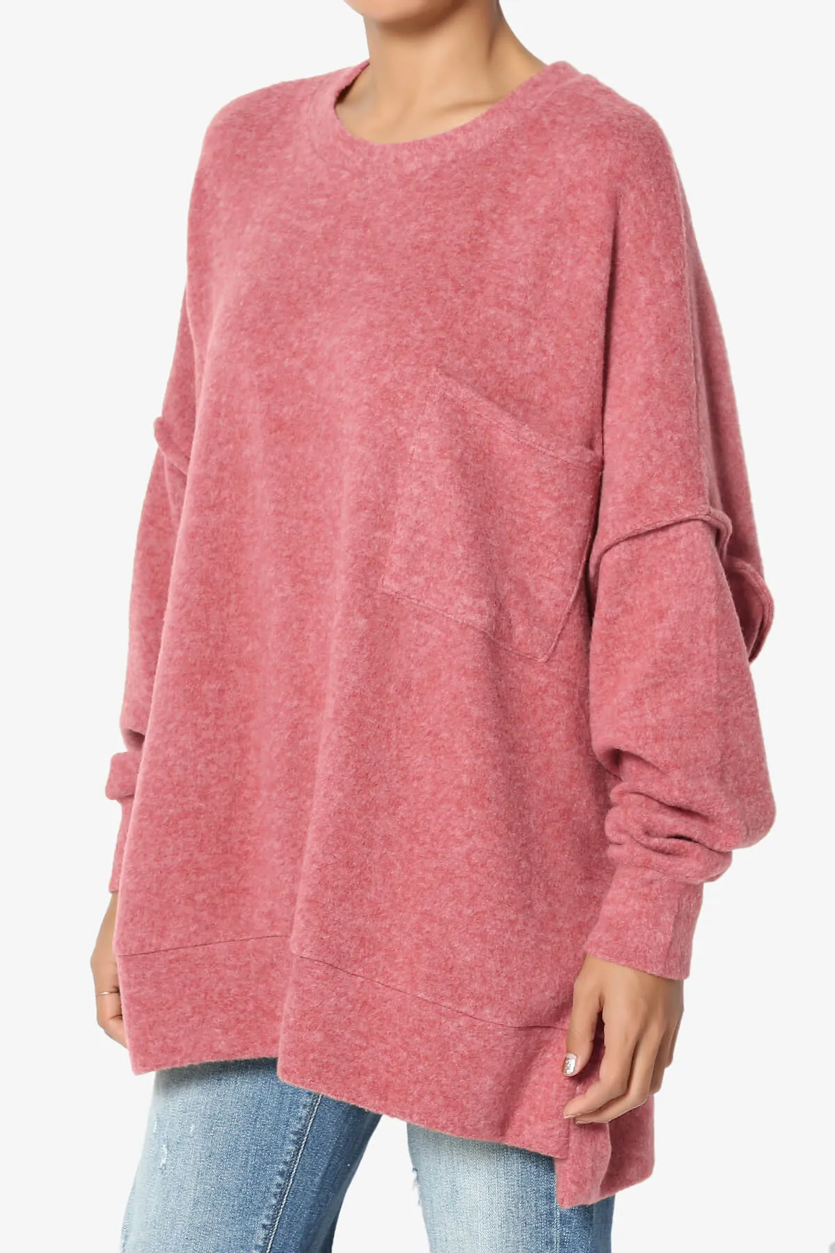 Breccan Blushed Knit Oversized Sweater