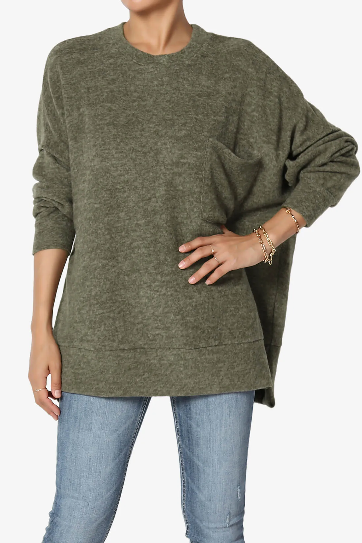 Breccan Blushed Knit Oversized Sweater