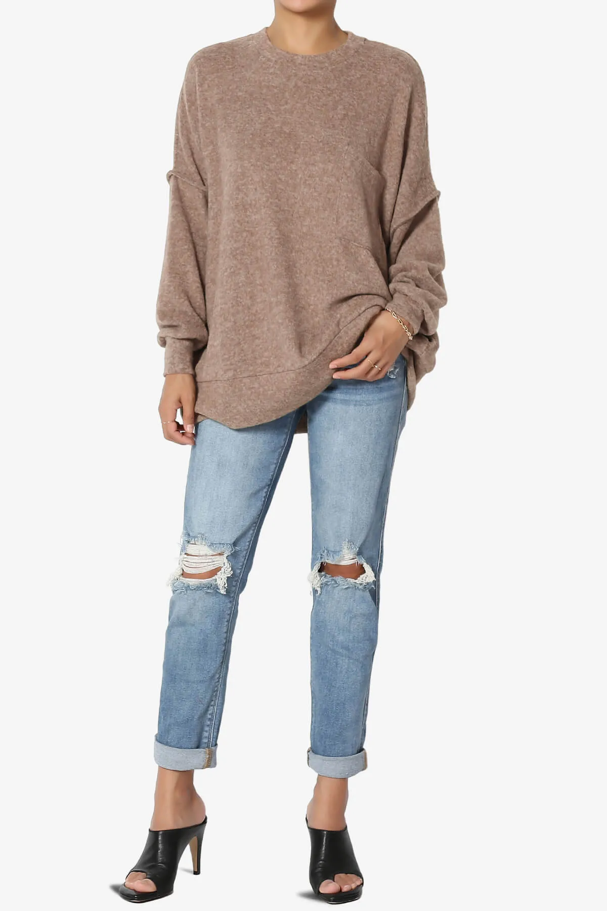 Breccan Blushed Knit Oversized Sweater