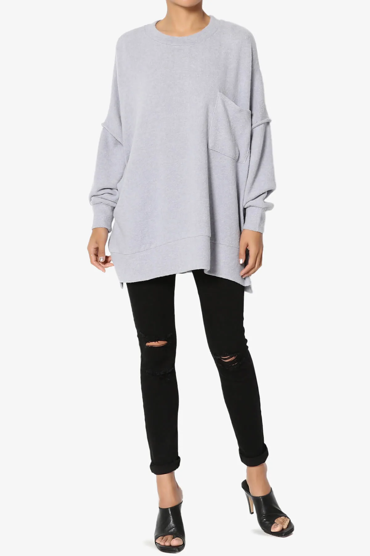 Breccan Blushed Knit Oversized Sweater