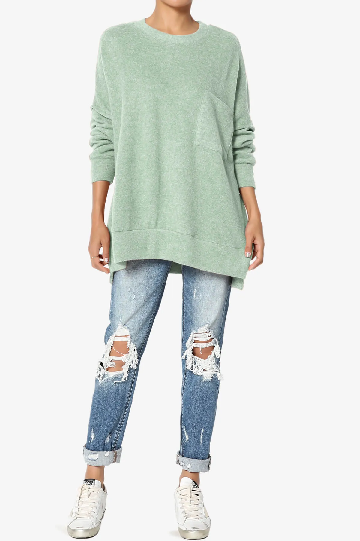 Breccan Blushed Knit Oversized Sweater