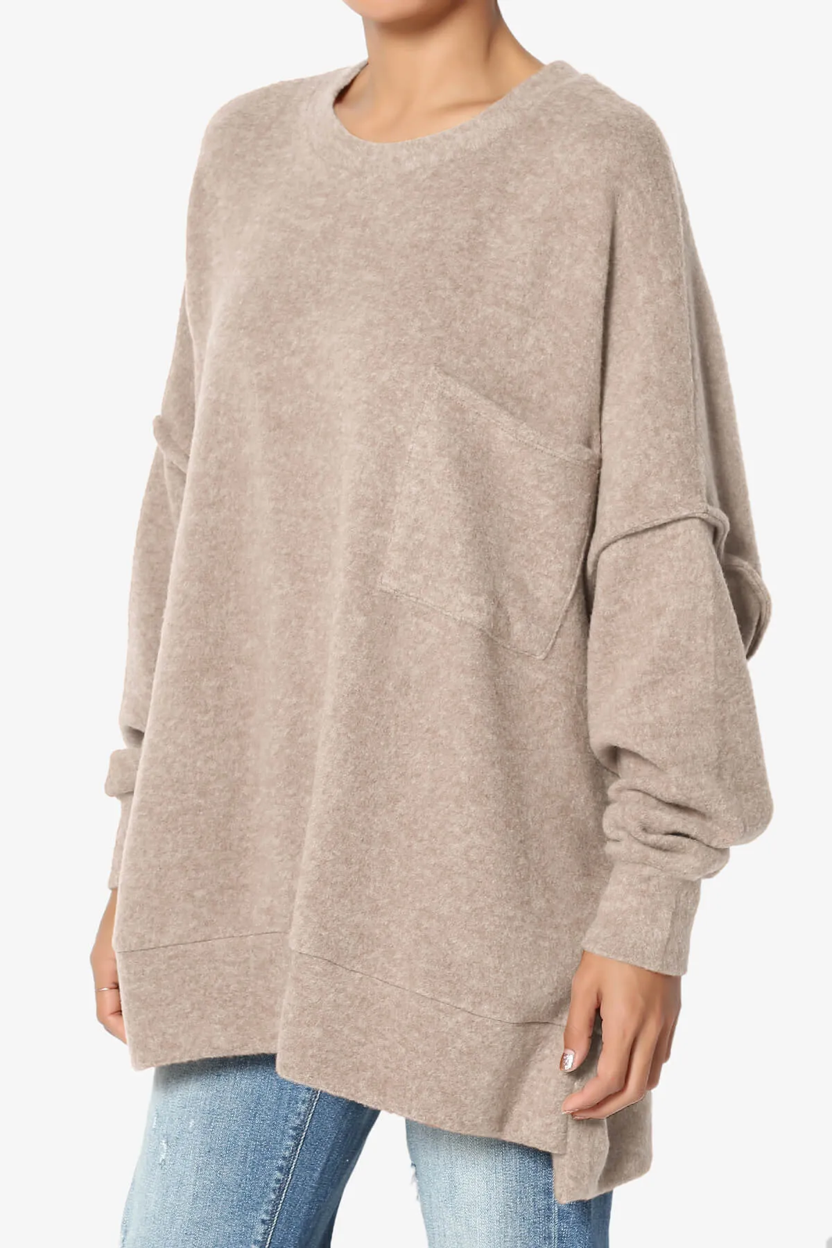 Breccan Blushed Knit Oversized Sweater