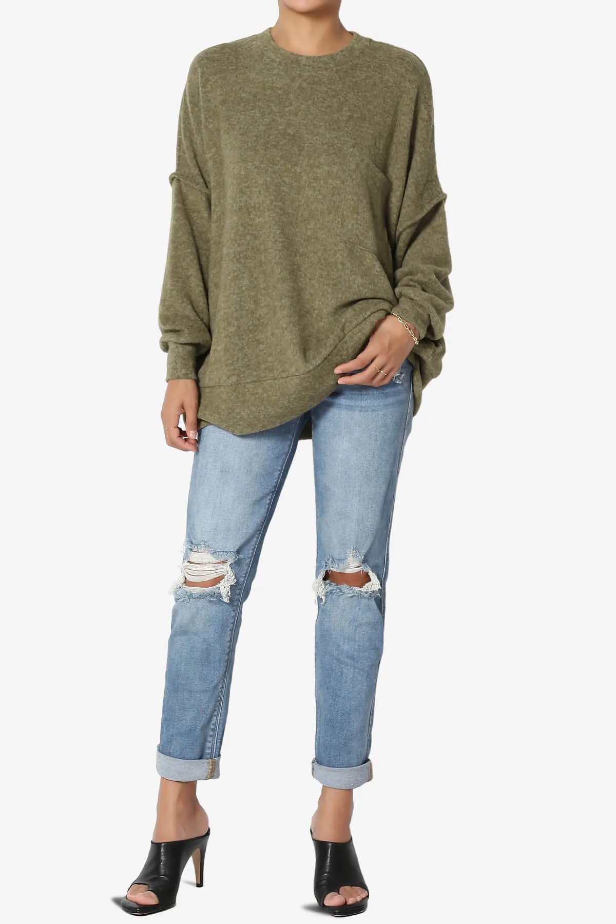 Breccan Blushed Knit Oversized Sweater
