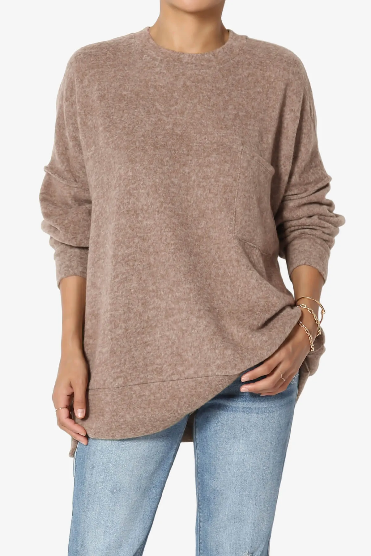 Breccan Blushed Knit Oversized Sweater