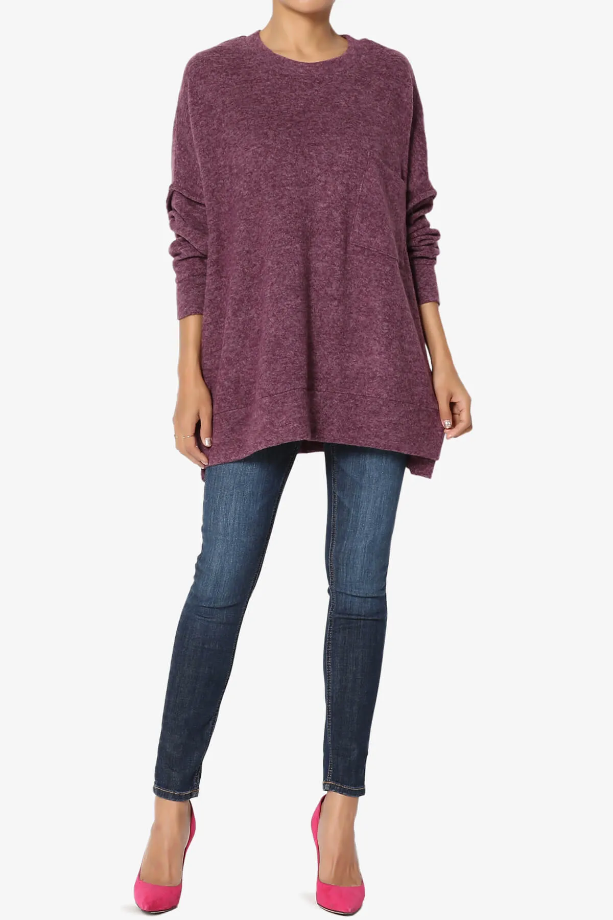 Breccan Blushed Knit Oversized Sweater