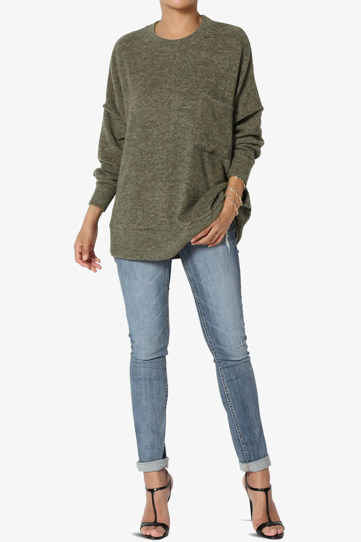 Breccan Blushed Knit Oversized Sweater