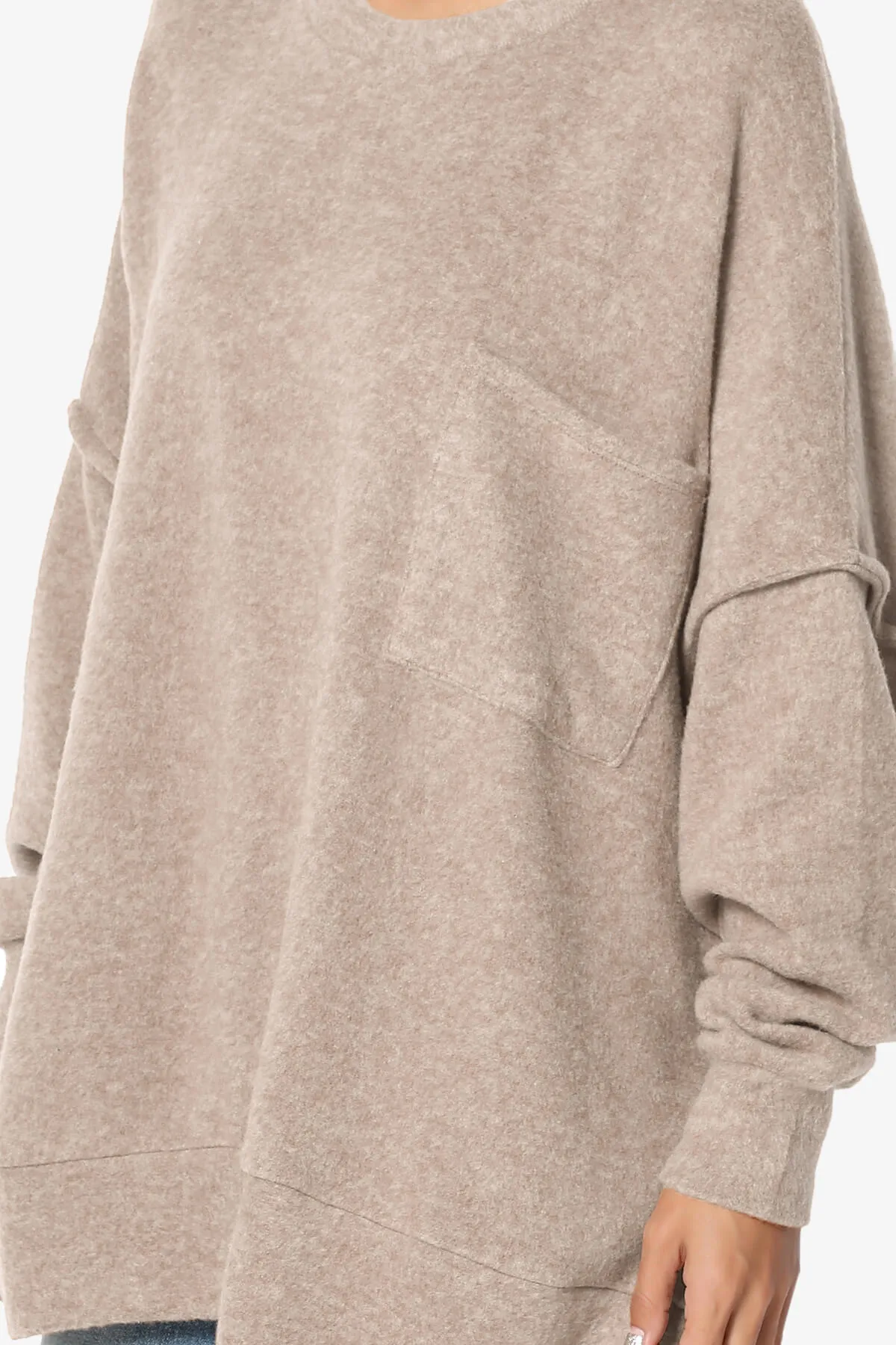 Breccan Blushed Knit Oversized Sweater