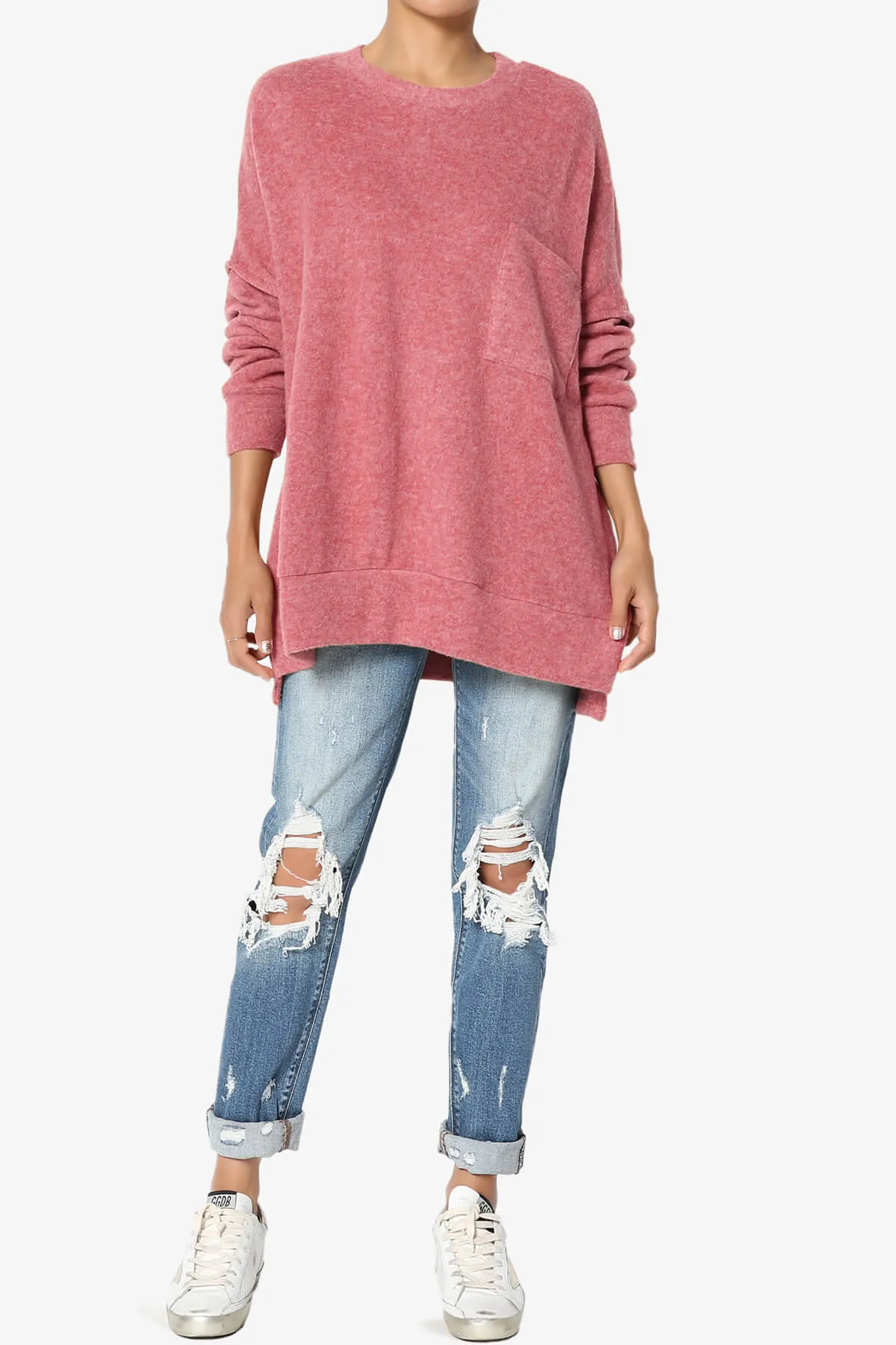 Breccan Blushed Knit Oversized Sweater