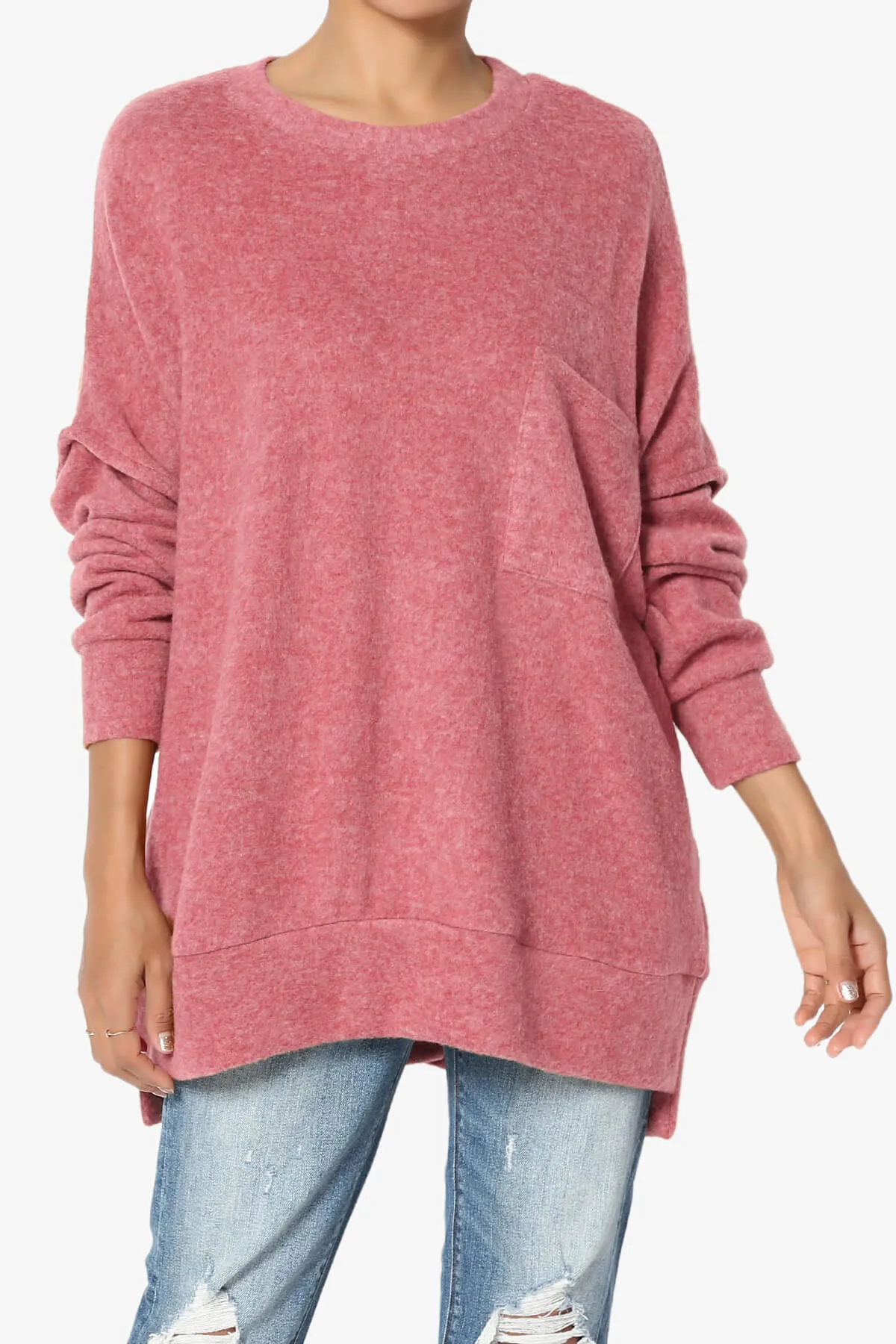 Breccan Blushed Knit Oversized Sweater