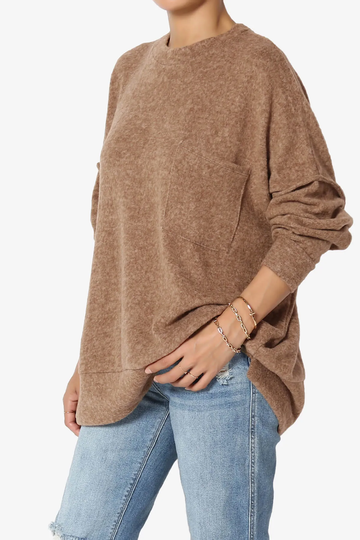 Breccan Blushed Knit Oversized Sweater