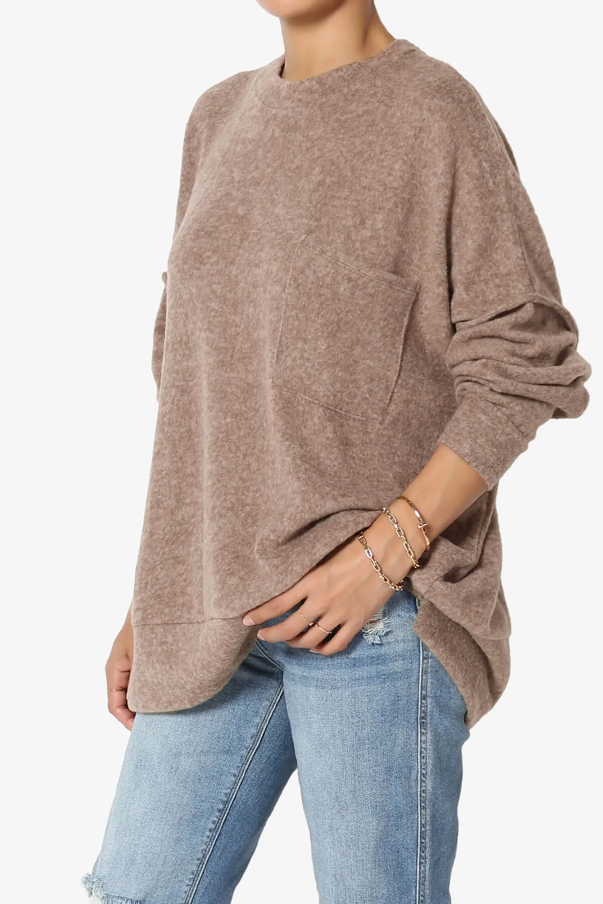 Breccan Blushed Knit Oversized Sweater