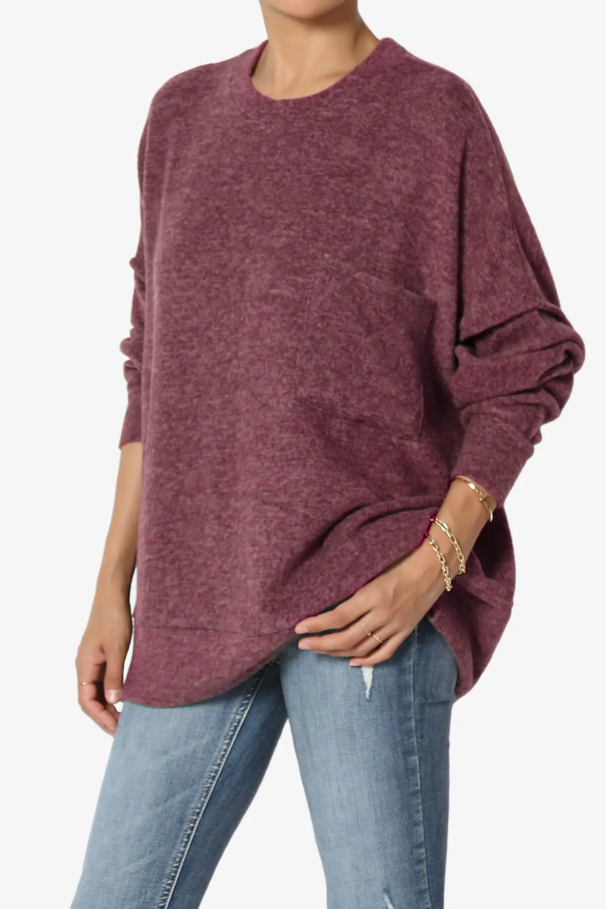 Breccan Blushed Knit Oversized Sweater