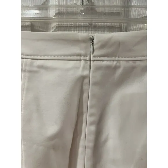 Calvin Klein Pencil Skirt Womens Sz 6 A-Line Lined Stretch off White Zipper New