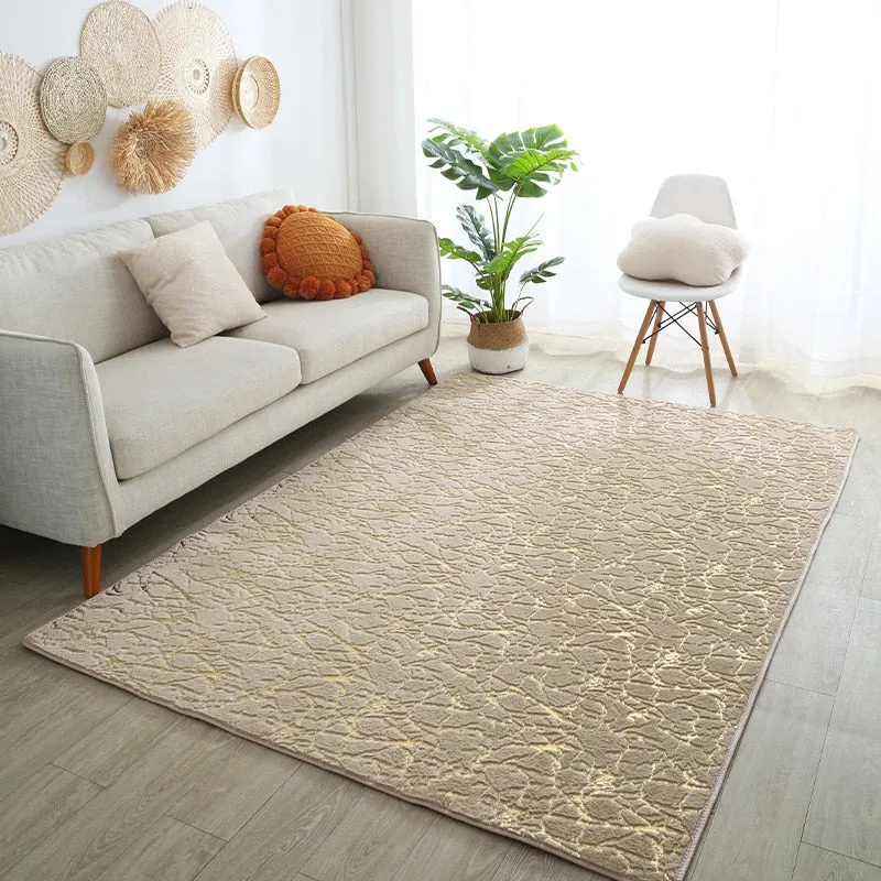 CarpetnRug Carpet For Living Room Side Table White Gold Marble Fluffy Rug Luxury Bathroom Mat Bedside Fur Mat For Bedroom
