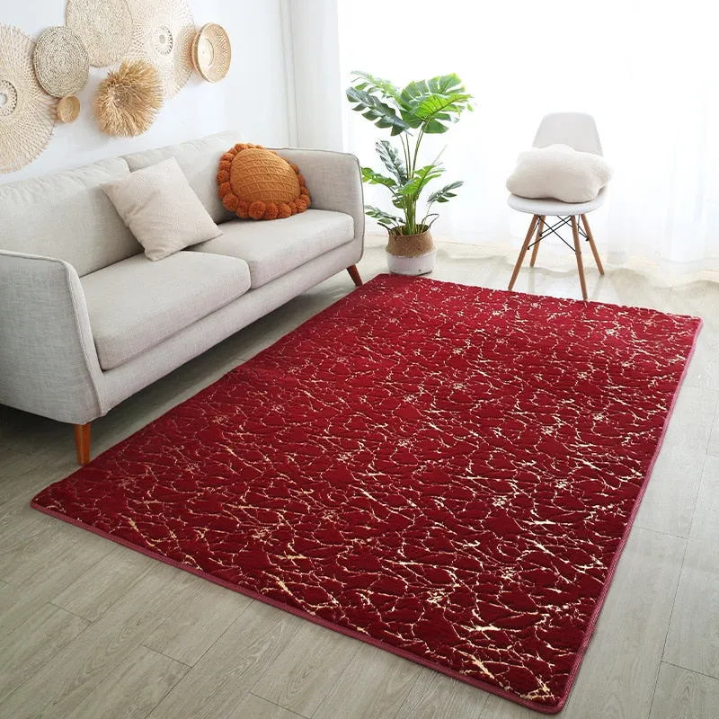 CarpetnRug Carpet For Living Room Side Table White Gold Marble Fluffy Rug Luxury Bathroom Mat Bedside Fur Mat For Bedroom
