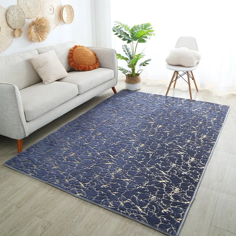 CarpetnRug Carpet For Living Room Side Table White Gold Marble Fluffy Rug Luxury Bathroom Mat Bedside Fur Mat For Bedroom