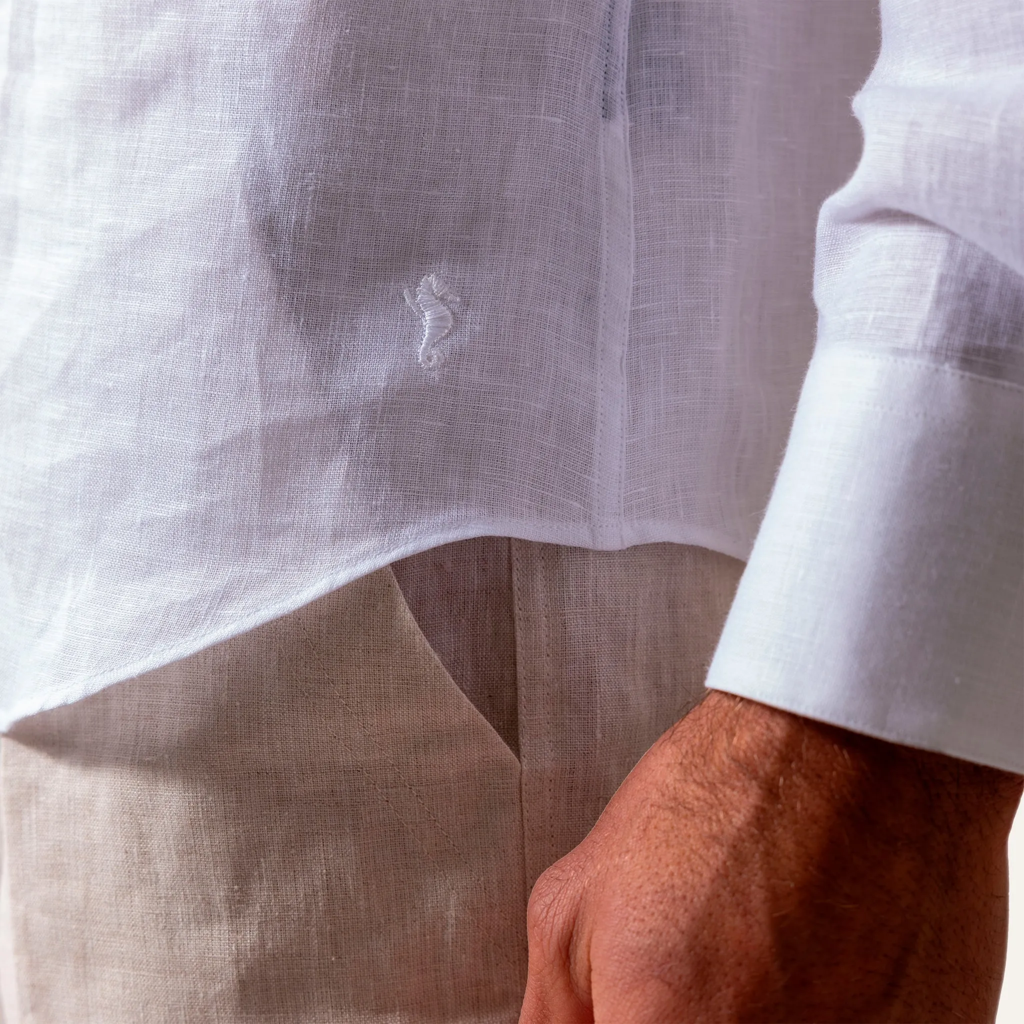 Casual Linen Shirt White